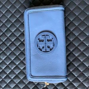 Tory Burch Zip around Wallet- Blue